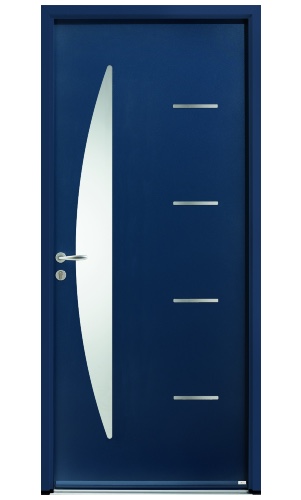 Porte d'entrée en acier bleu